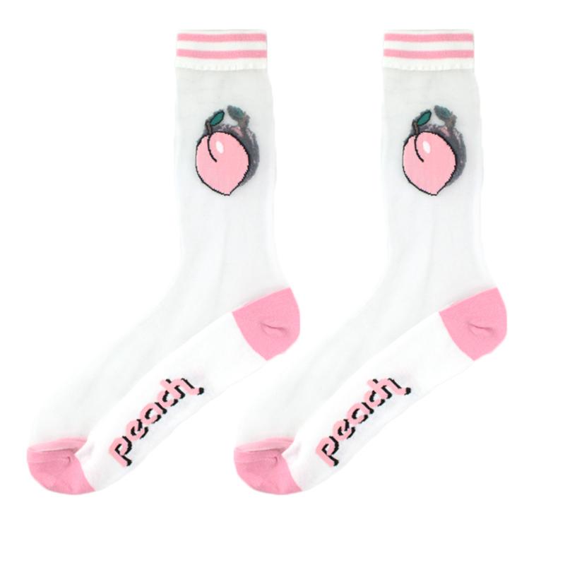 

Франция Хипстерский Дизайн Стекло Шелк Цветочный Птица Смешные Носки Женские Прозрачные Уличная Одежда Арт Соккен Жаккардовые Забавные Носки