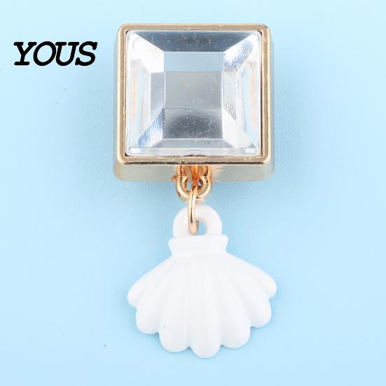 Faux Perlen Schuhanhänger 6 Stück/Set Sommer Strand Anhänger, Goldfarbene Muschel Seestern Strass Meeresmotiv Dekorationen für Clogs Damen Mädchen
