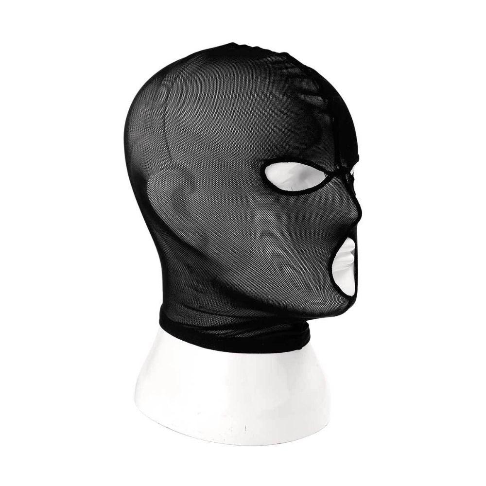 Sexy Black Lace Mask See-through Full Face Hood Fashion Cosplay Headgear  Parties