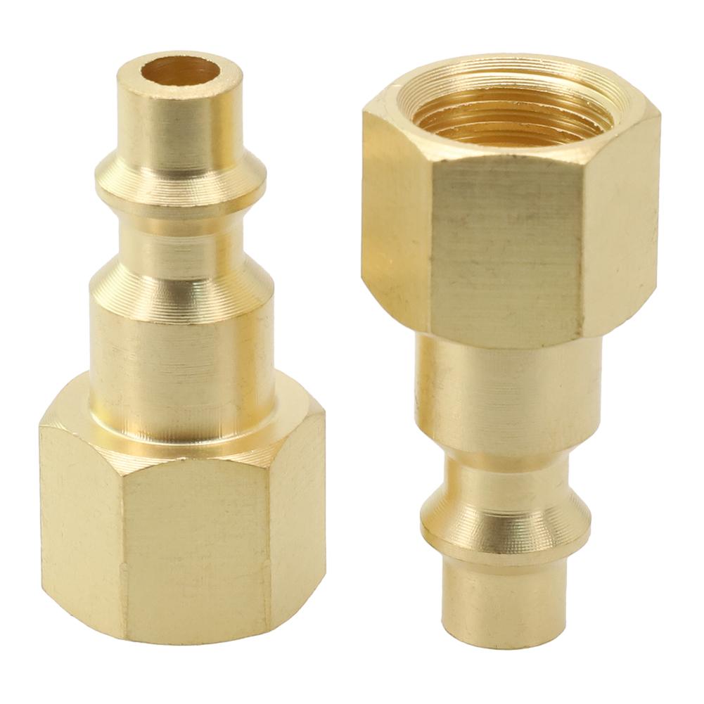 2pcs 1/4 NPT Air Line Hose Compressor Connectors 41mm Length Brass Female Quick Release Fitting Air Compressor Accessories