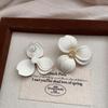 Sweet Zircon Double-Layer Flower Stud Earrings, Simple Niche Light Luxury Earrings, High-Grade Fresh, Soft And Elegant