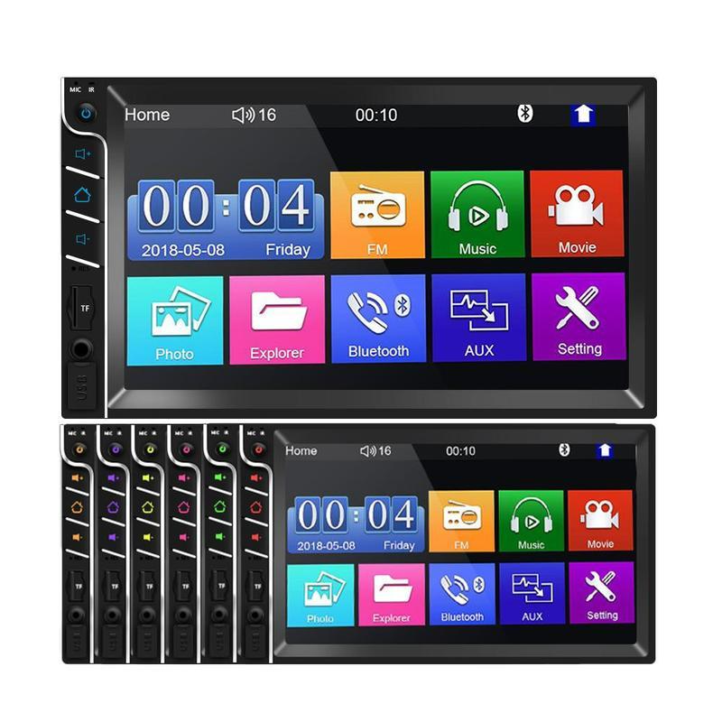 2Din Car Player 7 Inch HD Touch Screen MP5 Multimedia Player Digital Radio FM Bluetooth Auto Player Support Mirrorlink Rear View AUX USB SD