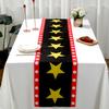 Black Red With Gold Star Movie Night Table Runner Movie Theme Design Movie Night Party Decoration for Movie Night Party Decor