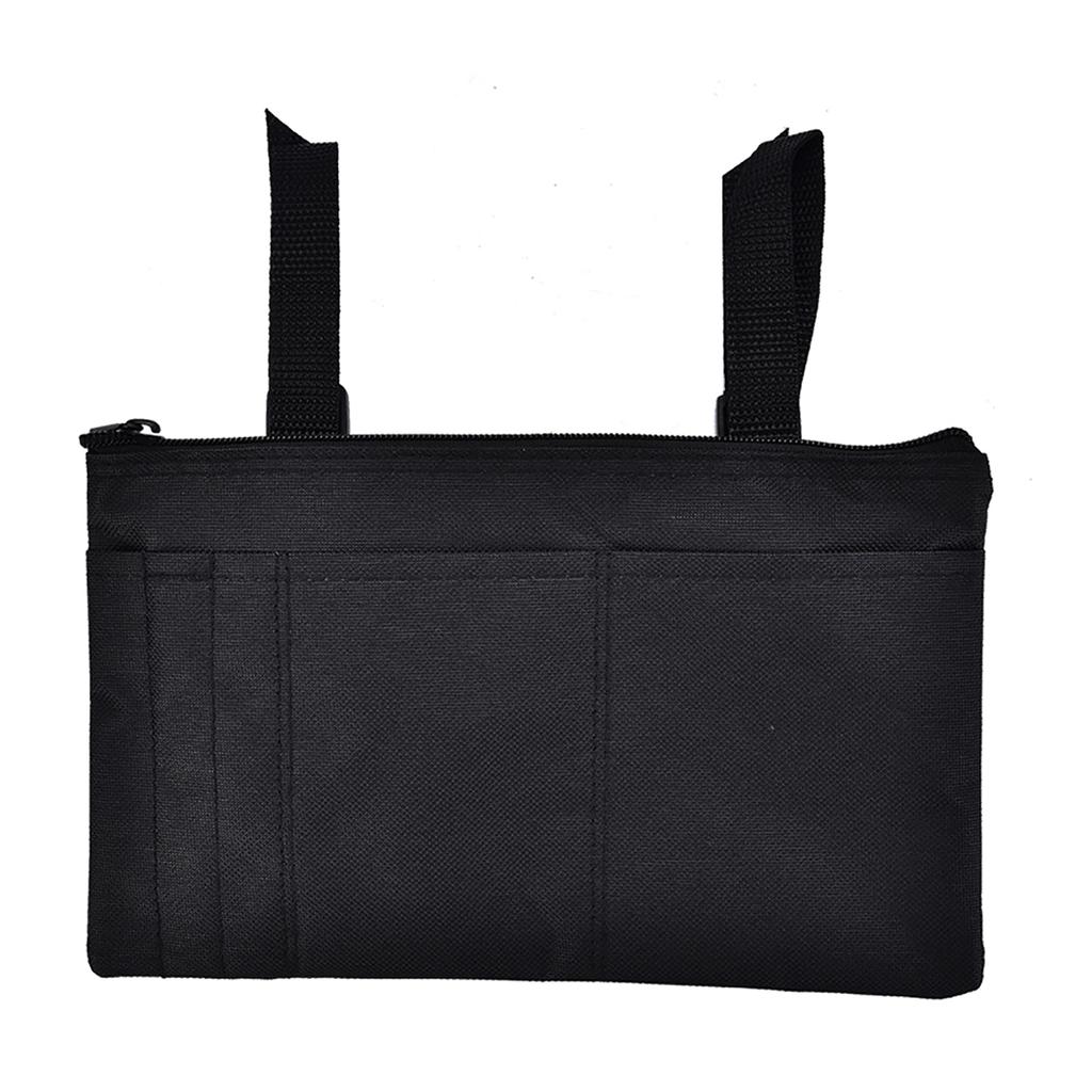 Waterproof Mobility Scooter Armrest Bag Wheelchair Shopping Travel Storage Bag Black