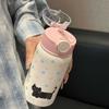 450ml Large Capacity Stainless Steel Thermos Bottle with Straw Cute Coffee Water Bottle for Girls Vacuum Flask Thermal Tumbler