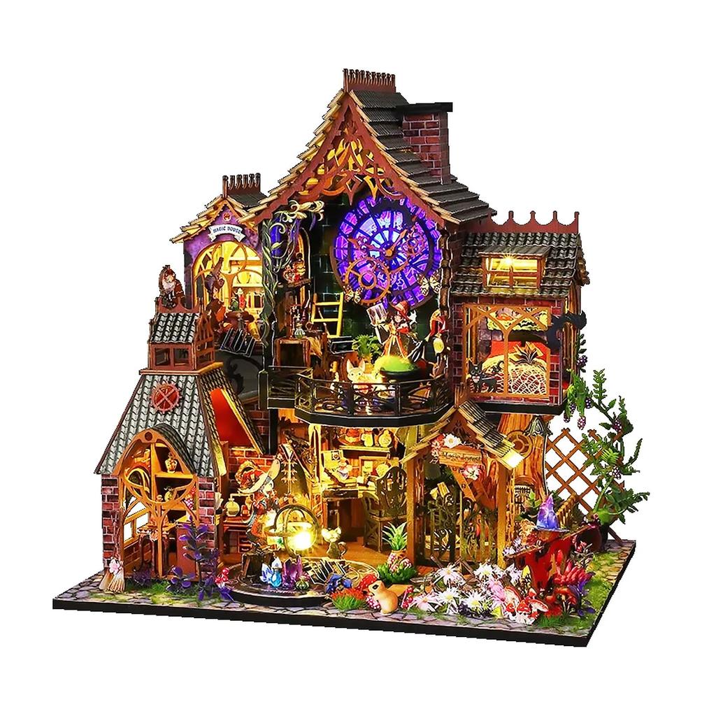 DIY Miniature Dollhouse, 3D Miniature Magical Forest Spirit Castle, Magnificent, Luxurious, Magic Handmade Craft Kit for Adults (ES015-A)