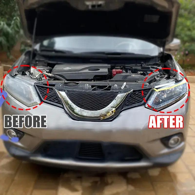 All in One Car Headlight Polishing Kit Scratch Repair Liquid Restores Shine Reduces Glare Perfect for Night Road Trips