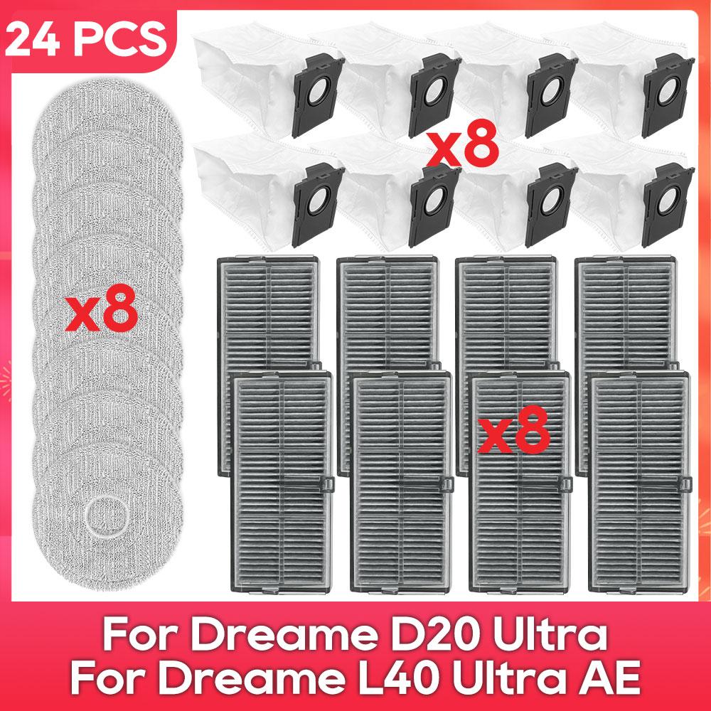 Fit For ( Dreame L40 Ultra AE / L40S Ultra CE / D20 Ultra ) Parts Main Side Brush Filter Mop Cloth Dust Bag Accessories