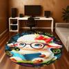 1PC Lamb Reading Round Chair mat Area Rug - Non-Slip, Floor Mat for Office, Bedroom, and Indoor Decor -Gift D1127225