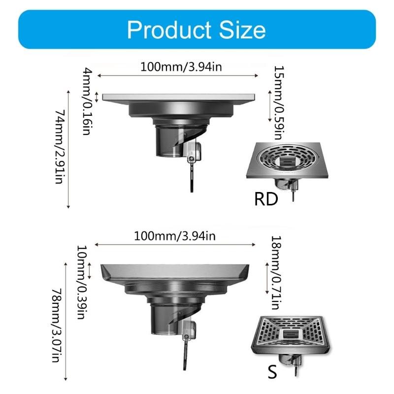  Shower Floor Drain Stainless Steel Floor Strainer  Drainer Bathroom Shower Strainer Filter With Removable Cover