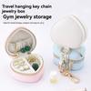 Portable Mini Heart Shaped Jewelry Box With Keychain Hook Small Ring Earring Trinket Container for Gym Workout Outdoor Travel