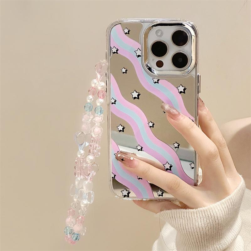 Zhitai Apple 15 iPhone 14 Three-in-One Mirror Phone Case for 16 Pro Max - Ins Style