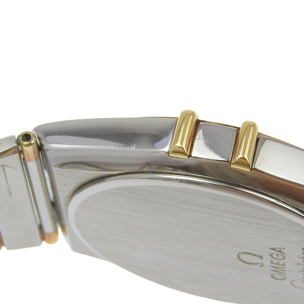 Omega Constellation Watches Date goldDial Stainless Steel Quartz Analog Display Mens Used