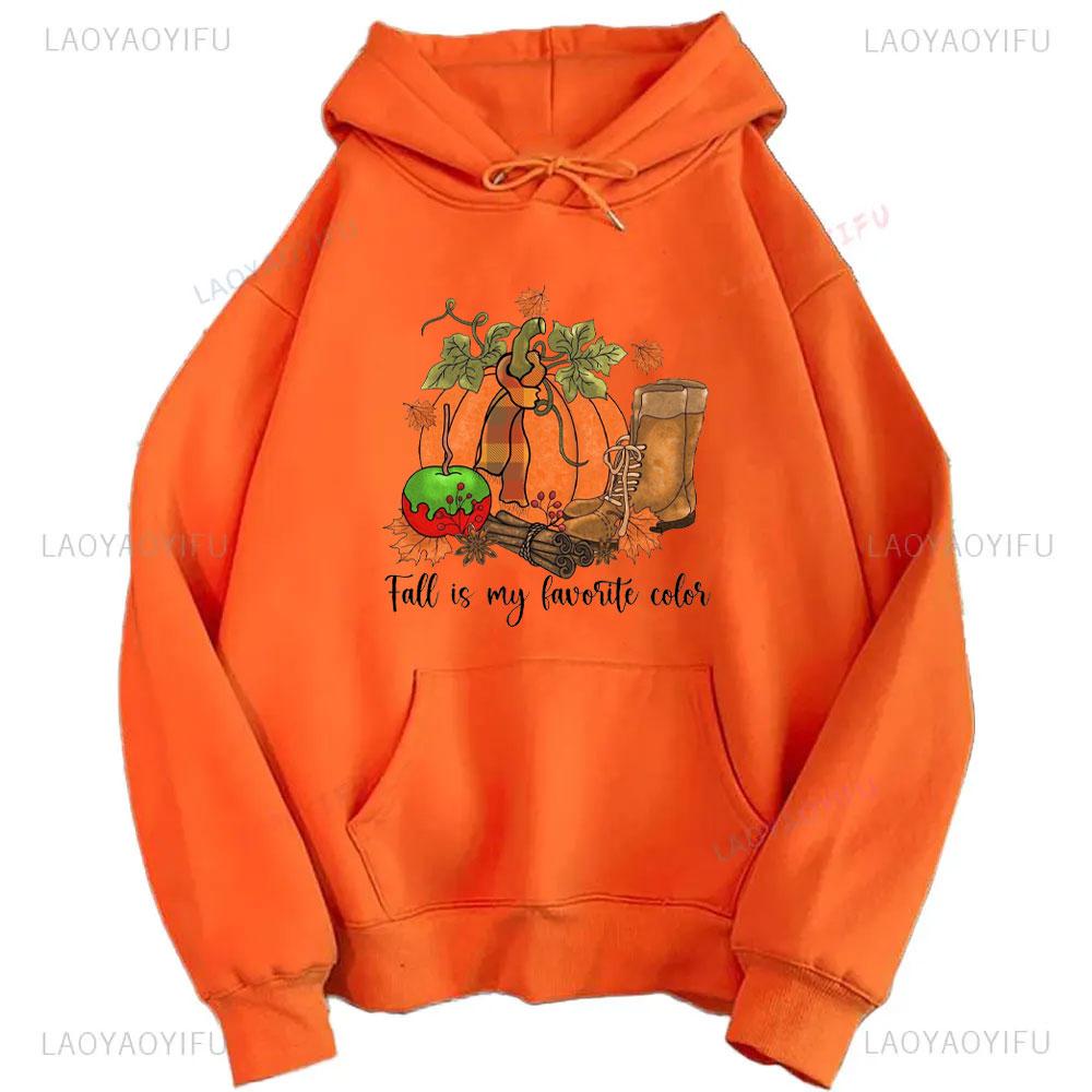 2024 Halloween Orange Hoodie Kawaii Halloween Pumpkin bowknot Women's Hoodie Harajuku Halloween Print Autumn Warm Unisex Hoodie