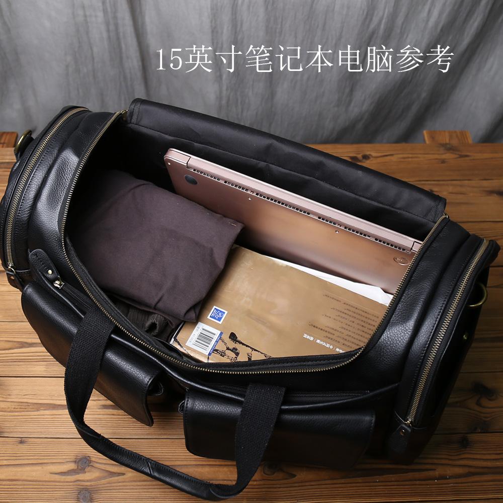 Retro Men's Hand Luggage Bag Leather Travel Bag Top Layer Cowhide Large Capacity One Shoulder Messenger Bag Casual Laptop NZPJ
