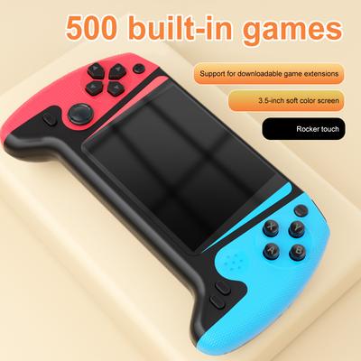 Retro Handheld-Spielkonsole 3,5-Zoll-LCD-Bildschirm Eingebaute 500 Spiele Spielkonsole TV-Anschluss Videospielkonsole für Einzelspieler