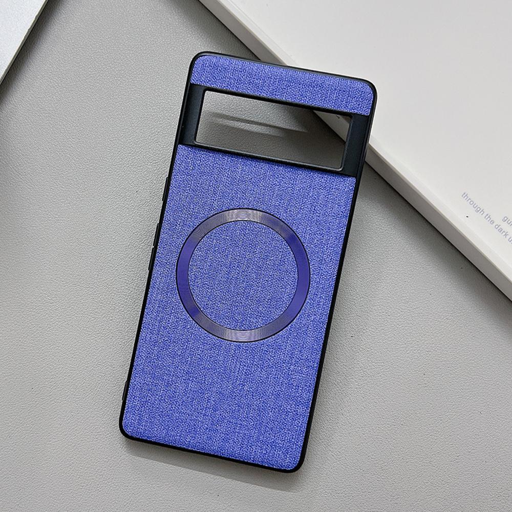 

Plain Canvas Magnetic Phone Case for Google Pixel 10 9 8 7 6 Pro 8A 7A 6A 6XL 5A For Magsafe Wireless Charge Back Cover For Pixel 7A