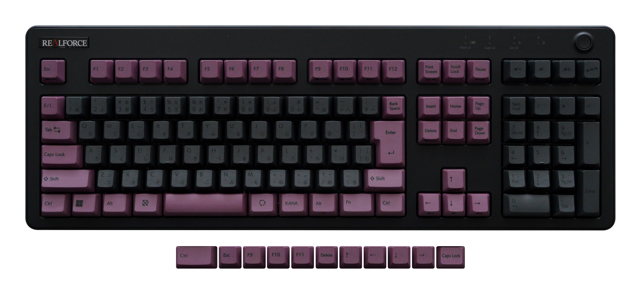 

REALFORCE R3 R3S Keyboard Compatible Keycap Set Key Dark Mauve Japanese Layout Sublimation Printing PBT M0326J Non-Type Kana-less