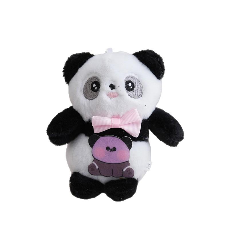 Cute Cartoon Giant Panda Plush Backpack Keychain Doll and Ornament Gift