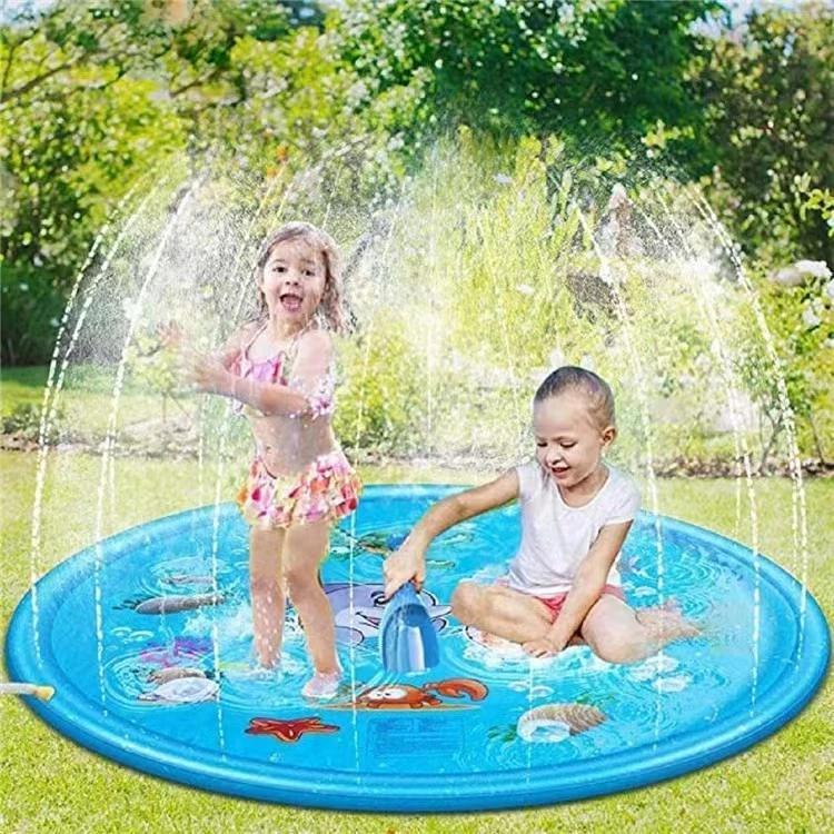 100/150/200cm Sommer Haustier Aufblasbarer Swimmingpool Faltbare Sprühmatte Hunde Kinder Outdoor Interaktiver Brunnen Spielzeug