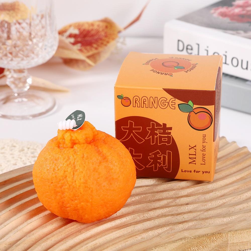 Creative Ugly Orange Scented Candle Fruit Shaped Candle Wedding Souvenir Photo Props Decoration