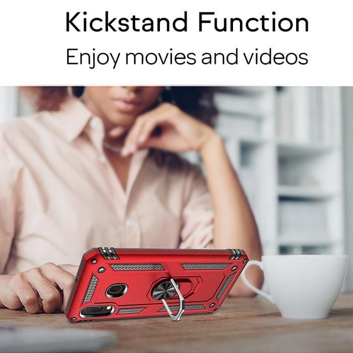 Coque et Verre Trempé - NALIA - Galaxy A20e - 9H - Support Voiture Magnétique - Anneau Rotatif