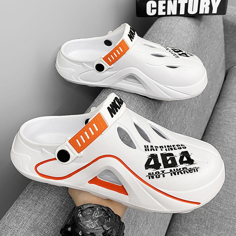 Hausschuhe Herren Atmungsaktiv Lässig Weiche Sohle Leicht Zwei Tragevarianten Strandsandalen Herren Hohler Zehenbereich Lochschuhe