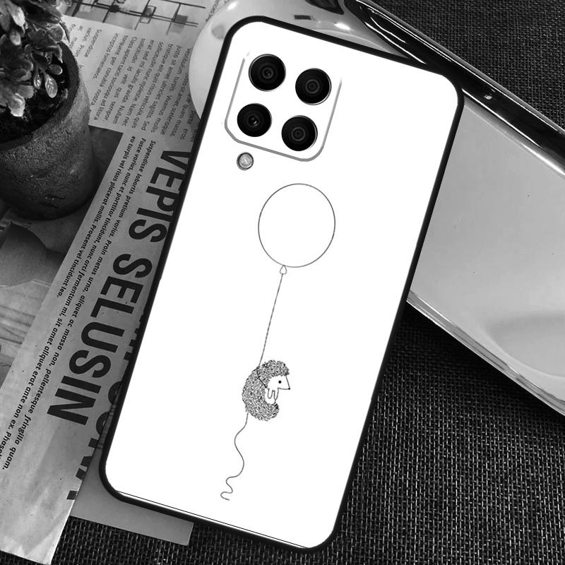 Hedgehog and Balloon For Samsung Galaxy M55 M15 M13 M23 M33 M53 M30s M31s M12 M32 M52 M20 M21 M51 M34 M54 Case