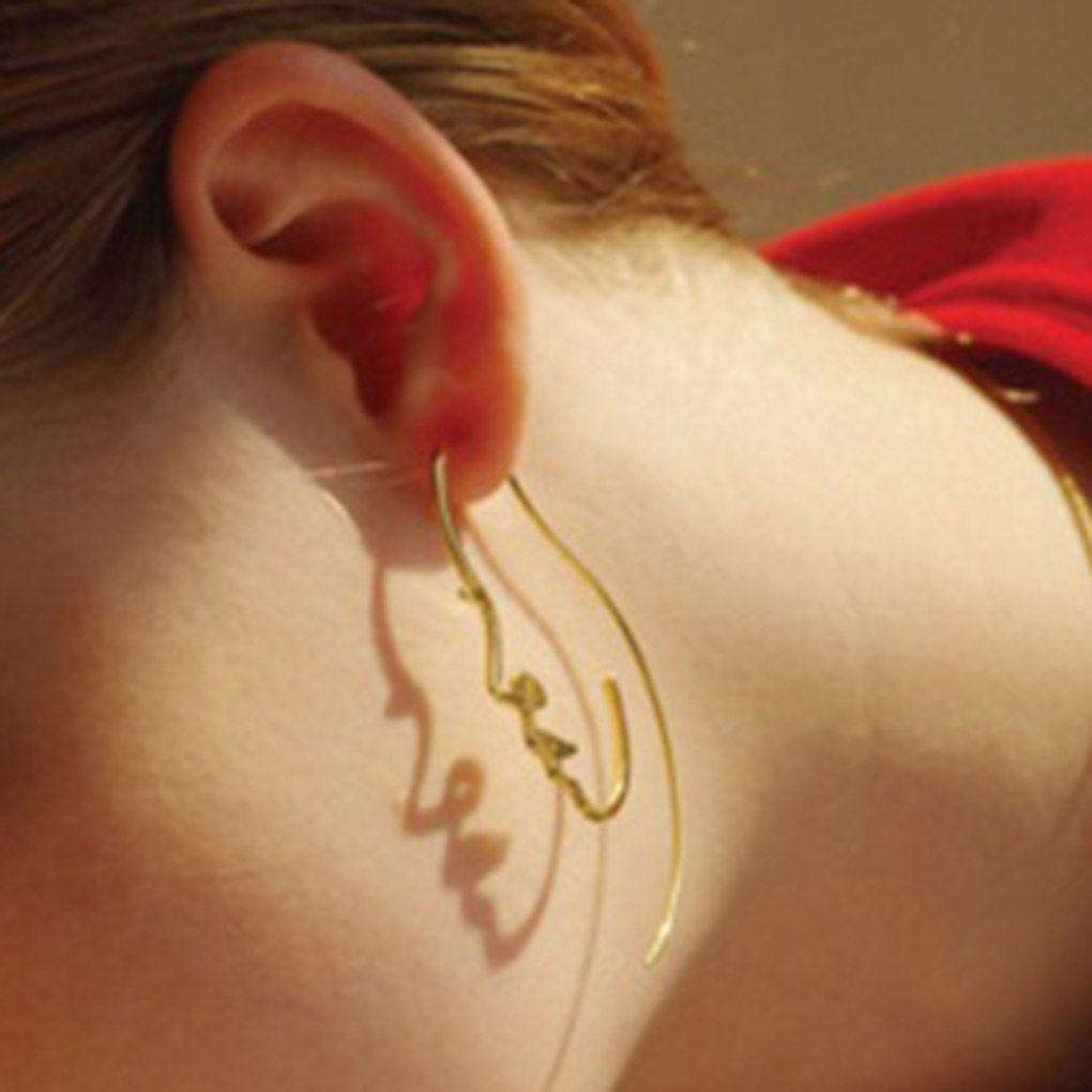 1 Pair Women Girls Abstract Face Earrings Wire Drop Dangle Personality Earrings Jewelry