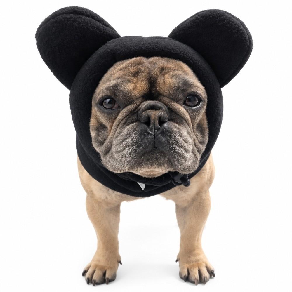 Adjustable Dog Head Cover Fleece Dog Ear Hoodie Soft Pet Headgear Outfit For Cats