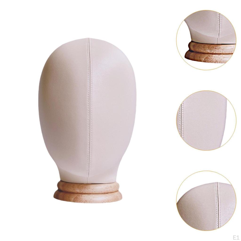 Manikin Head, Hat Head Display, Tabletop Cap Organizer Fashion Caps Storage Rack with Wood Base for