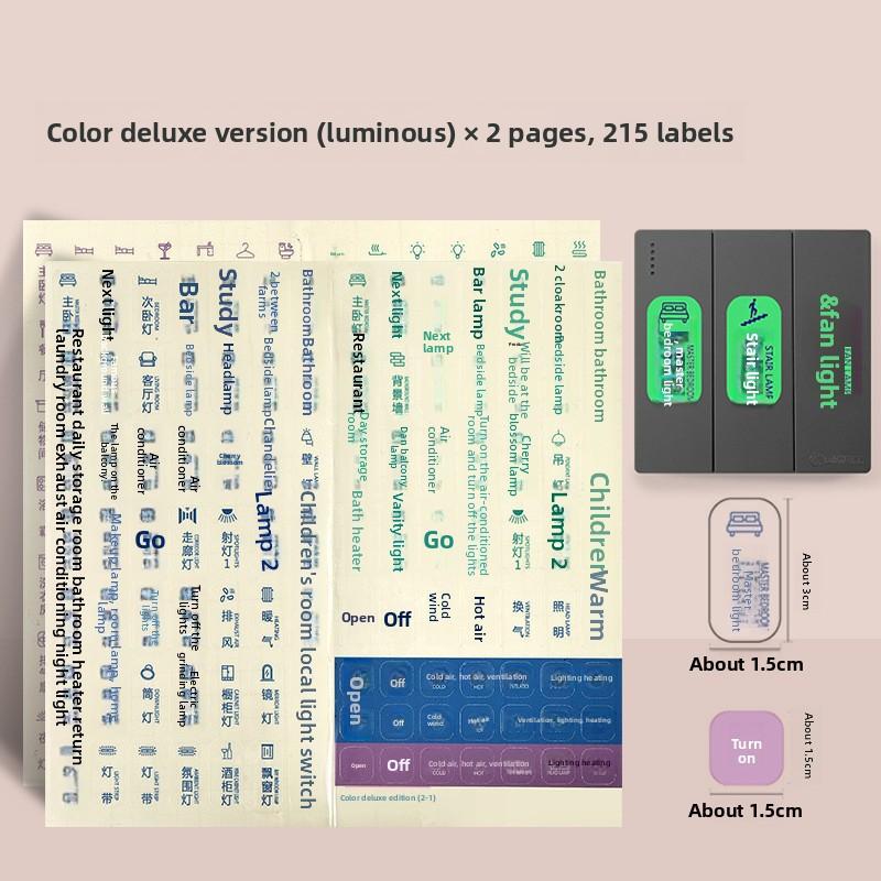 Switch Identification Stickers, Night Light Identification Stickers, Distribution Box Label Stickers, Socket Panel Indication Wall Stickers