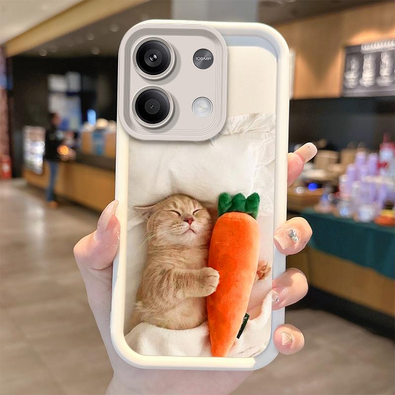 Funny Cute Cat Phone Case For Redmi Note 13 12 Pro Plus Note 13 12 11 10 9 Pro 14C 12C 10C 9C A3 A2 A1 Silicone Shockproof Cover