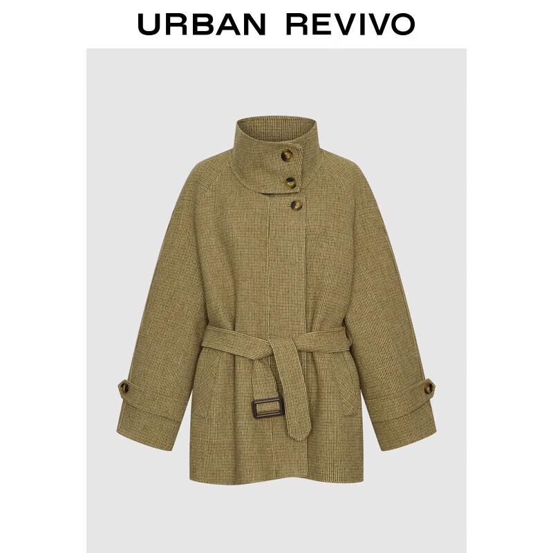 

UR 2025 Зимнее женское пальто в клетку с поясом L