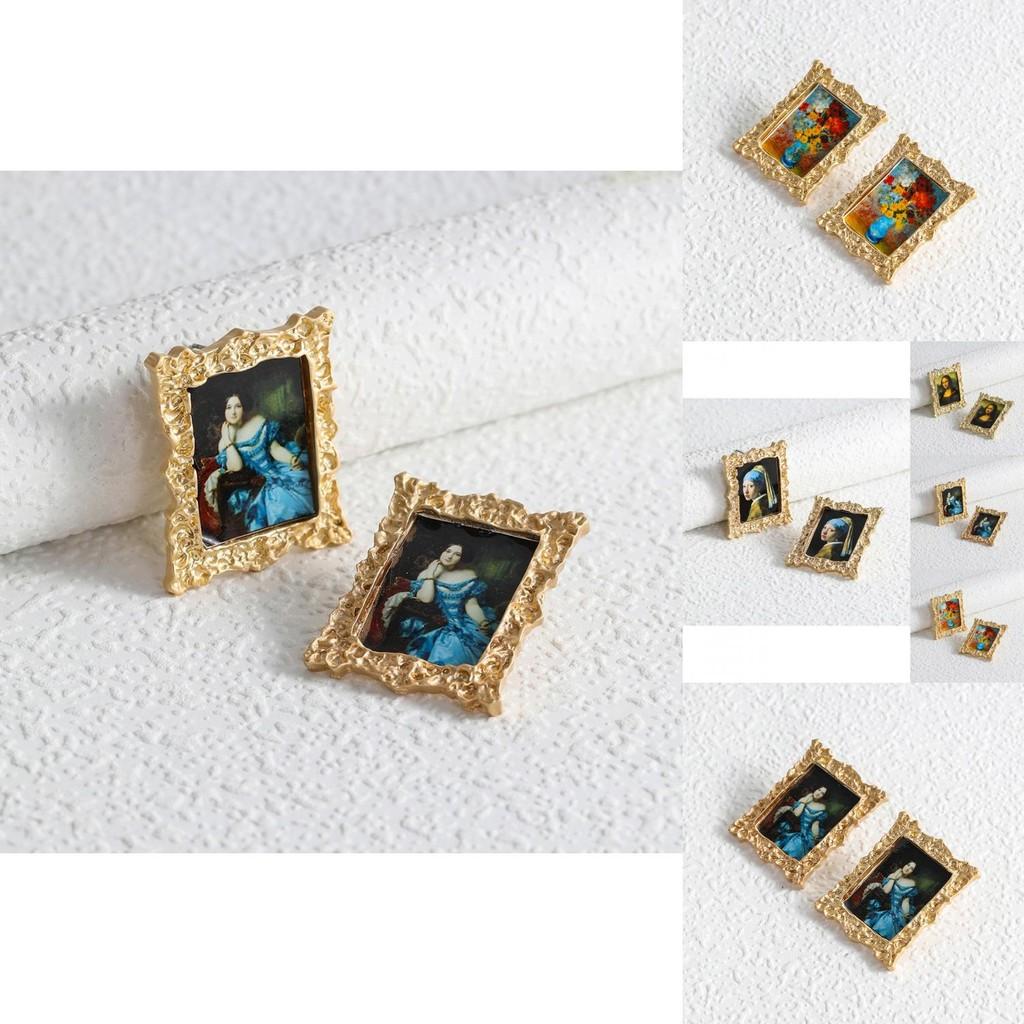 Elegant Mona Lisa Alloy Earrings Stylish Geometric Design For Women