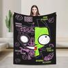 Warm Soft BlanketKids Travel Invaders Zims Gir Throw Blanket  Flannel Bedspread For Couch Chair Sofa Bed Print Sofa Bed Cover