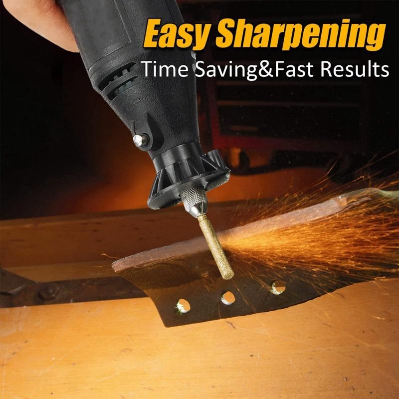 18pcs Diamond Coated Cylindrical Burr 4/4.8/5.5mm Chainsaw Sharpener Chain Saw Sharpening Carving Grinding Power Tool Accessorie