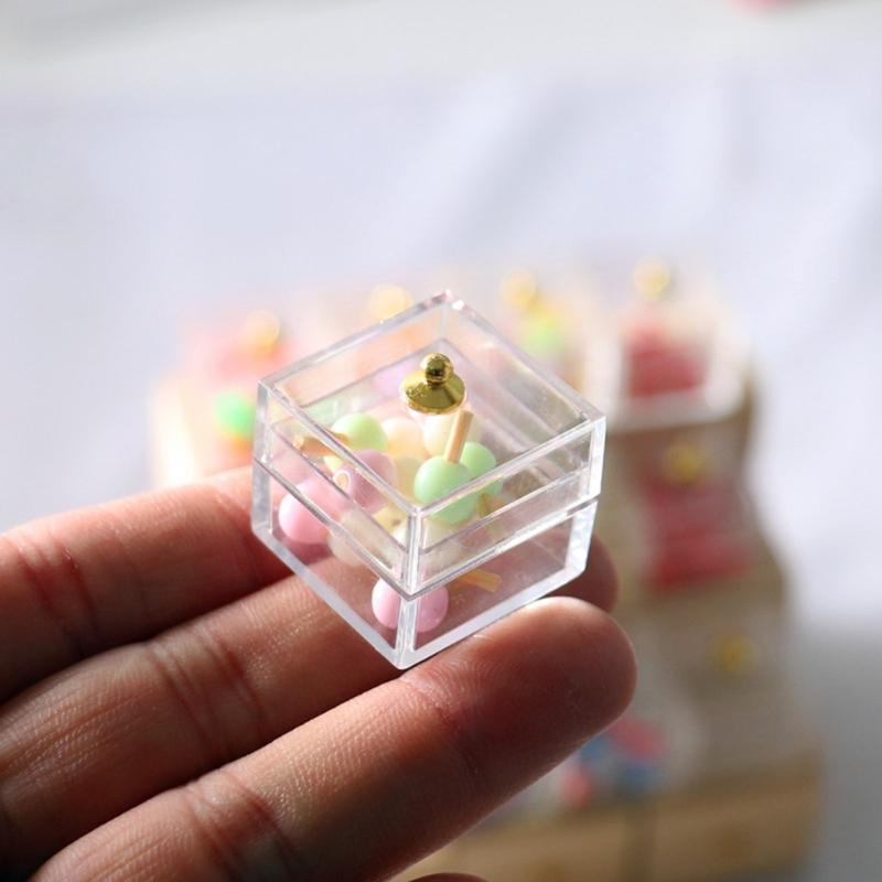Miniature Supermarket Display Rack/Candy Container for Play House Mini Cabinet Dollhouse Accessory for Girls Pretend for