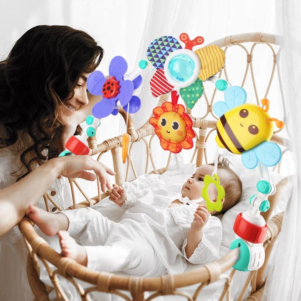 Crab&Shark Crib Hanging Bell Sunflower Infant Grab Exercise Baby Interactive Toys  Stroller
