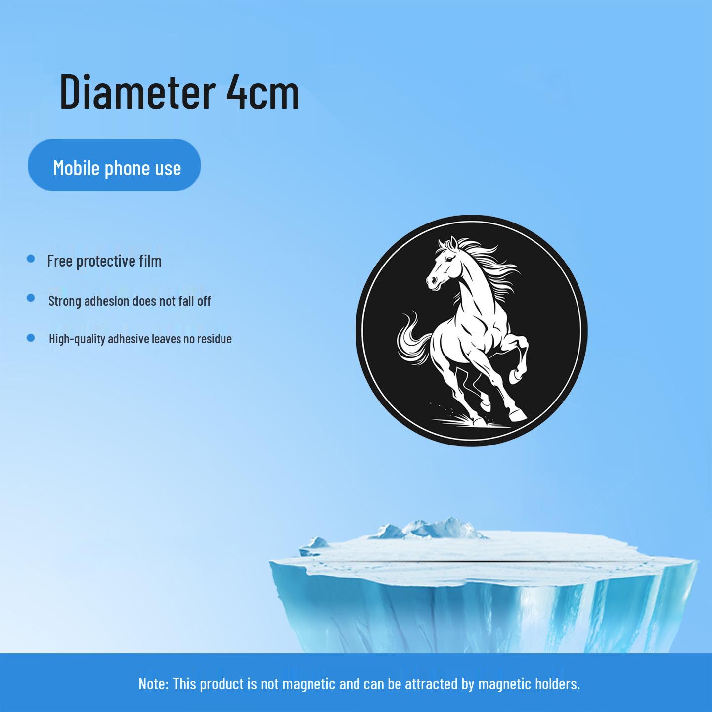

Year of the Horse Magnetic Car Phone Holder with Lucky Sticker & Strong Adhesive Iron Sheet