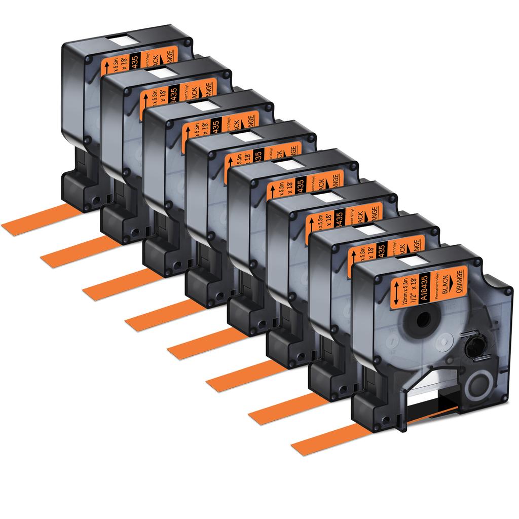 5/10PK 9mm 12mm 19mm Compatible for Dymo IND A18444 S0718600 Vinyl Label Tapes Ribbons Replacement for Dymo Rhino 1000 4200 6000