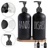 Black White Hand Soap Dish Soap Dispenser with Pump Soap Bottle for Farmhouse Kitchen Counter Bathroom Decor Organization 500ml