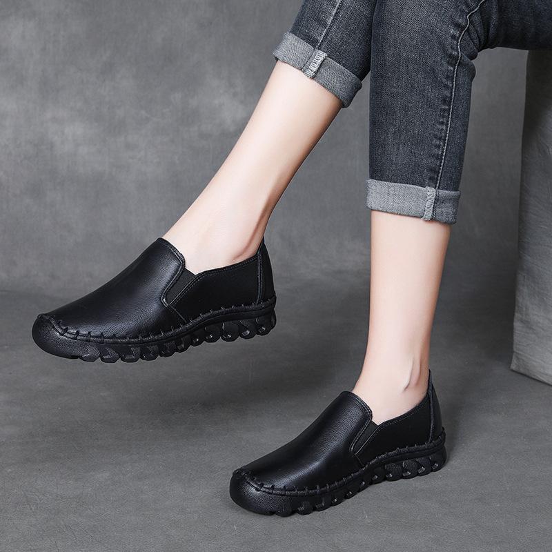 GKTINOO 2025 New Women's Handmade Shoes Genuine Leather Flat Slip-on Mother Shoes Woman Loafers Soft Casual Flats Shoes Women
