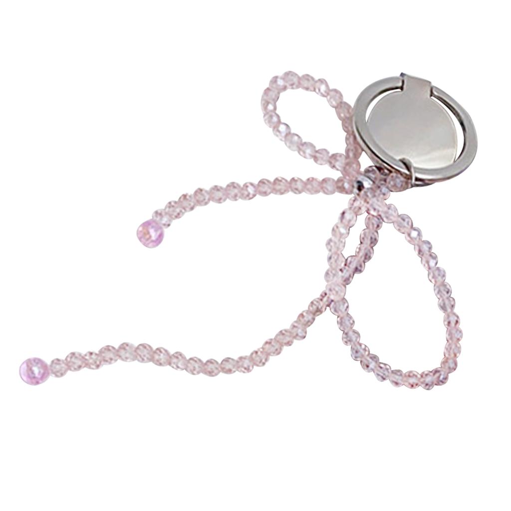 Koreański Uchwyt na Telefon z Kokardą Kryształowe Koraliki Zawieszka do Telefonu Uchwyt Pierścienie na Palce Podstawka Podpórka do Telefonu Akcesoria do Telefonu Komórkowego