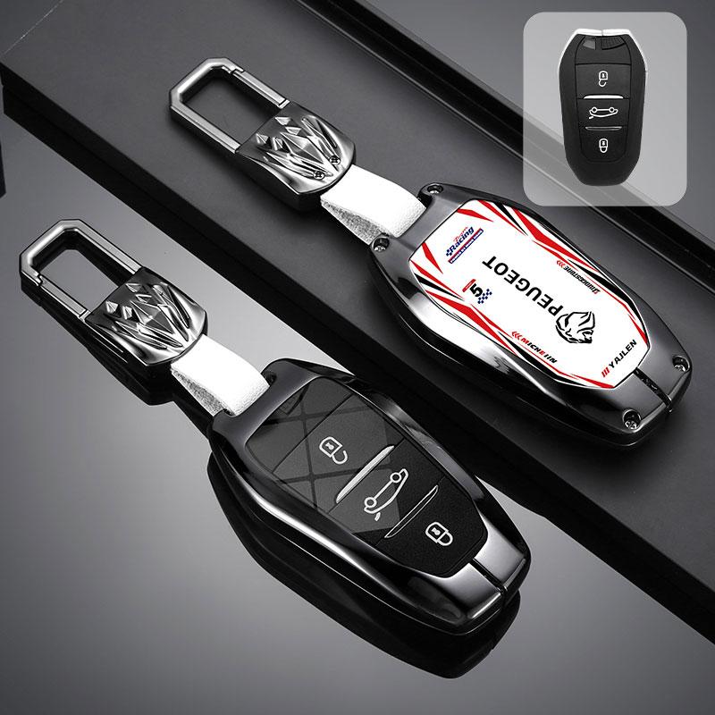 2026 Heet Auto Sticker Koel Auto Slimme Afstandsbediening Sleutelhoes Cover Voor Peugeot 308 408 508 2008 3008 4008 5008 Voor Citroen C4 C6 C3-XR