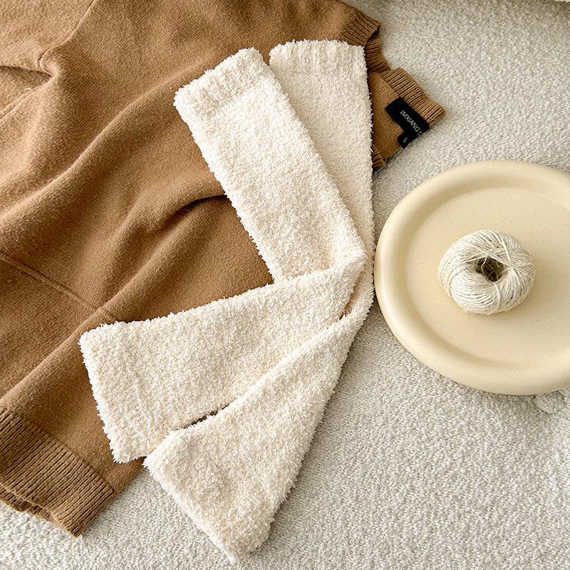 Zimní teplé chrániče kolen a návleky na lýtka - Silné pruhované ponožky z korálového fleecu pro muže a ženy