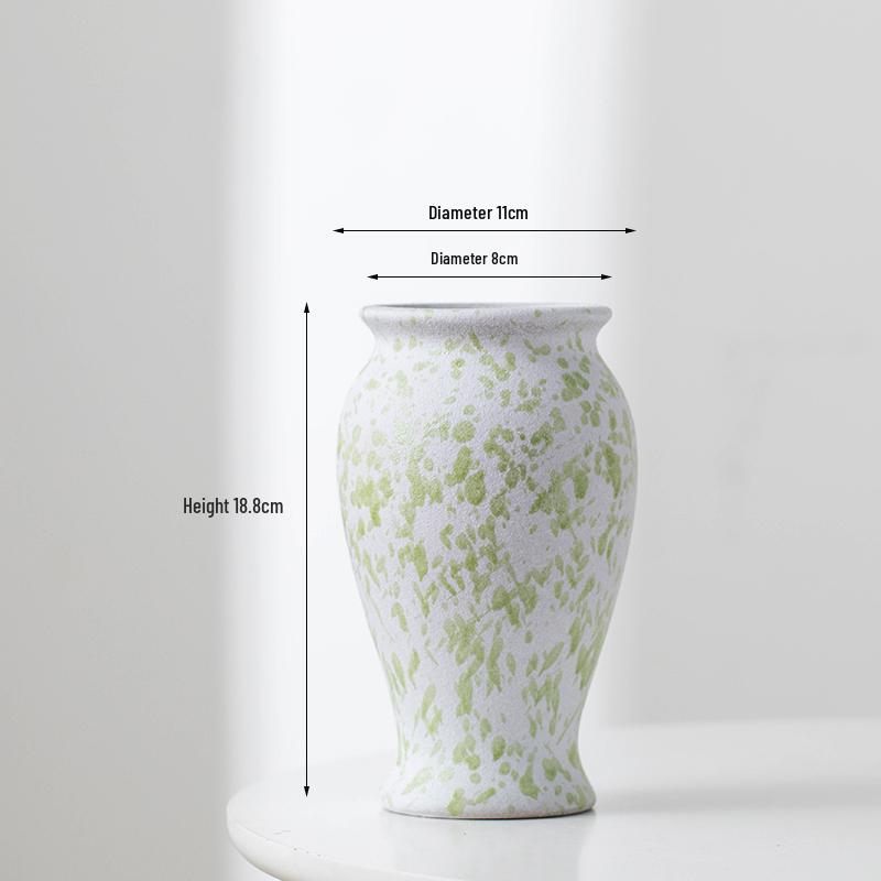 Minimalist Kiln-Fired Ceramic Vase: Home Living Room Decor for Fresh or Dried Flowers