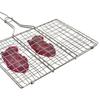 Double Grill Barbecue - Chrome Plated Steel - 34x22 Cm - Wooden Handle - Easy To Use - Durable