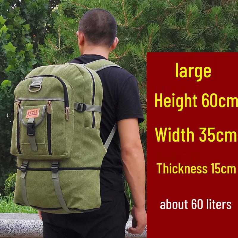 Extra Large Thickened Canvas Backpack for Hiking and Travel - Unisex