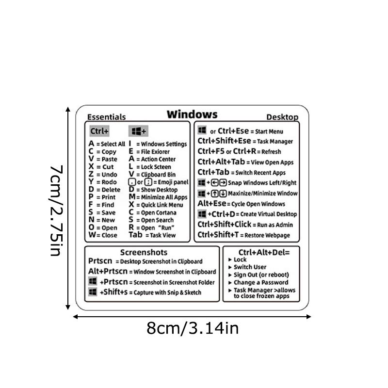 1PC Office Software Memory Waterproof Learn Self-adhesive General Shortcut Keys Assistance Laptops Fast Improve Efficiency